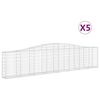 vidaXL Kosze gabionowe, 5 szt, 400x30x80/100 cm, galwanizowane żelazo