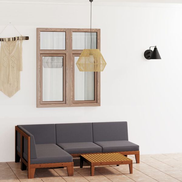 vidaXL 5-cz. zestaw wypoczynkowy do ogrodu, z poduszkami, lita akacja