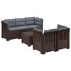 vidaXL 5-osobowa sofa ogrodowa z poduszkami w stylu rattanowym PP