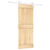 vidaXL Drzwi przesuwne Naturalne i białe 80 x 210 cm