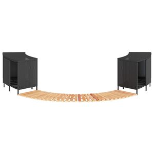 vidaXL Obudowa do basenu/spa, czarny polirattan i lite drewno akacjowe