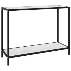 vidaXL Stolik konsolowy, biały, 100x35x75 cm, szkło hartowane
