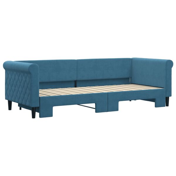 vidaXL Sofa rozsuwana, niebieska, 80x200 cm, aksamit