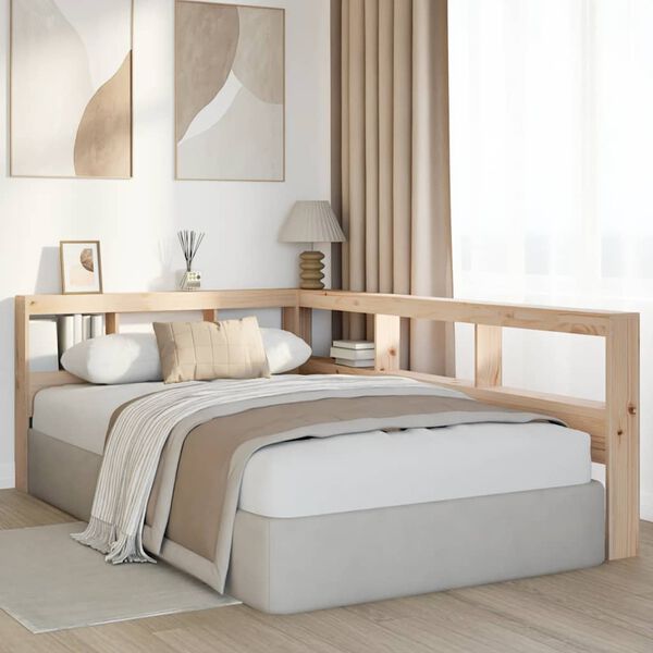 vidaXL Regał na książki z zagł&oacute;wkiem, 120 cm, lite drewno sosnowe