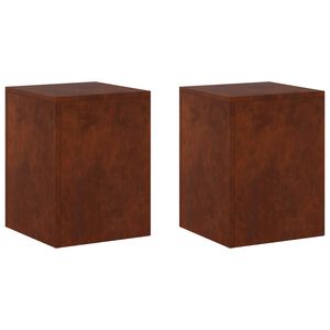 vidaXL Stojak na rośliny 2 pcs Rdzawy 30 x 30 x 40 cm Stal kortenowska