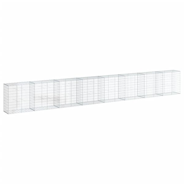 vidaXL Kosz gabionowy z pokrywą, 800x50x100 cm, galwanizowane żelazo