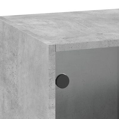 vidaXL Szafka wisząca, szklane drzwi, szarość betonu, 35x37x100 cm