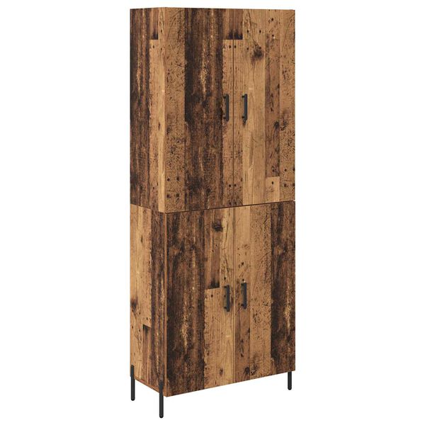 vidaXL Highboard Montowane na ścianie Stare drewno 69,5 x 34 x 180 cm