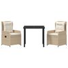 vidaXL Zestaw do jadalni w ogrodzie 3 pcs Beżowy i jasnoszary