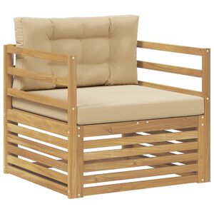 vidaXL Sofa na zewnątrz Biały i Beżowy