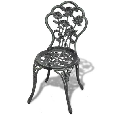 vidaXL Krzesła bistro, 2 szt., odlewane aluminium, zielone