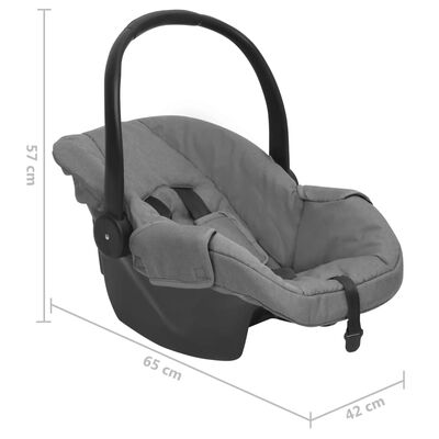 vidaXL Fotelik niemowlęcy do samochodu, jasnoszary, 42x65x57 cm