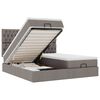 vidaXL Rama ł&oacute;żka otomana z materacami, taupe, 200x200 cm, tkanina