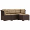 vidaXL Sofa ogrodowa dla 4 os&oacute;b z poduszkami w stylu rattanowym PP