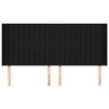 vidaXL Zagłówek uszak, czarny, 163x16x118/128 cm, tkanina