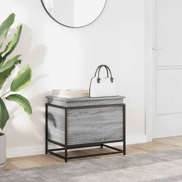 vidaXL Skrzynia z pokrywą, szary dąb sonoma, 60x40x51,5 cm