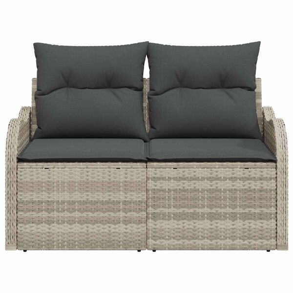 vidaXL Sofa Ogrodowa Jasnoszary 121 x 62 x 69cm polirattan