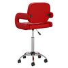 vidaXL Obrotowe krzesło stołowe, winna czerwień, obite sztuczną sk&oacute;rą