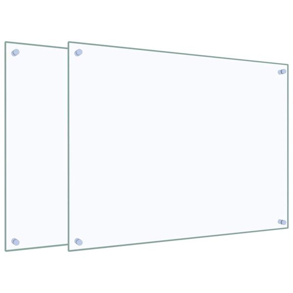 vidaXL Panele ochronne do kuchni, przezroczyste 2 szt. 80x60 cm, szkło