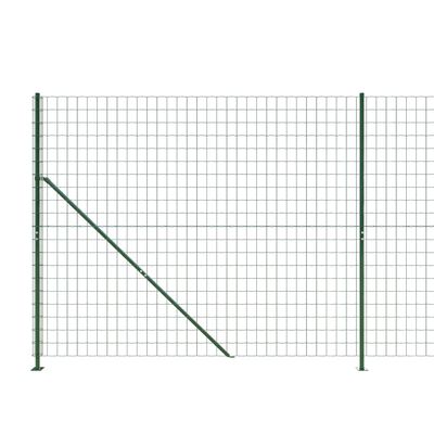 vidaXL Ogrodzenie z siatki, ze stopami słupków, zielone, 1,6x25 m