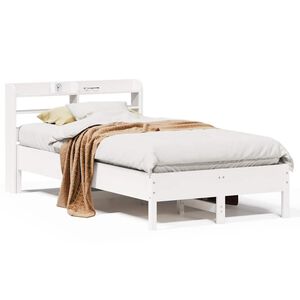 vidaXL Rama ł&oacute;żka bez materaca, biała, 75x190 cm, lite drewno sosnowe