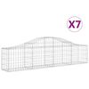 vidaXL Kosze gabionowe, 7 szt, 200x30x40/60 cm, galwanizowane żelazo