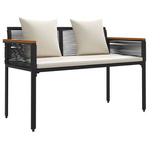 vidaXL Ławka ogrodowa Czarny i kremowo-biały 117 x 54 x 74.5 cm