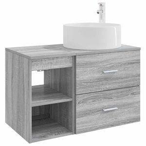 vidaXL Zestaw mebli łazienkowych 2 pcs Szary Sonoma
