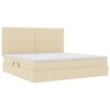 vidaXL Ł&oacute;żko z miejscem na przechowywanie i LED Kremowy 200 x 200 cm