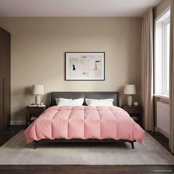 vidaXL Kołdra na cały rok Kwiłtowany R&oacute;żowy 200 x 240 cm Mikrofibra