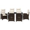 vidaXL Zestaw do jadalni w ogrodzie 7 pcs Brązowy polirattan