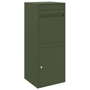 vidaXL Skrzynka na przesyłki oliwkowa zieleń 41 x 38 x 103 cm Stal