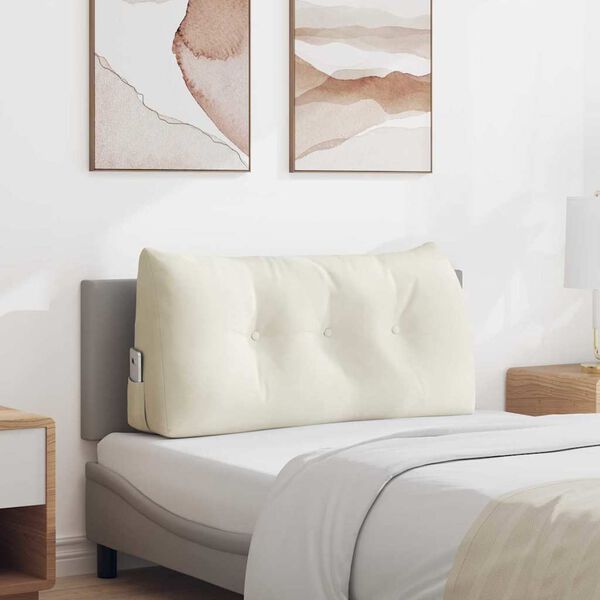 vidaXL Poduszka na plecy Kremowy 100 x 24 x 50 cm Aksamit