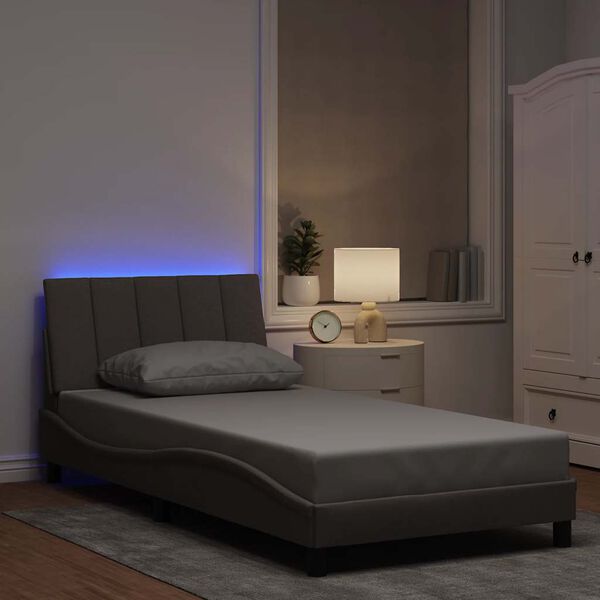 vidaXL Rama ł&oacute;żka bez materaca, Hanko, taupe, 100x200 cm, obita tkaniną