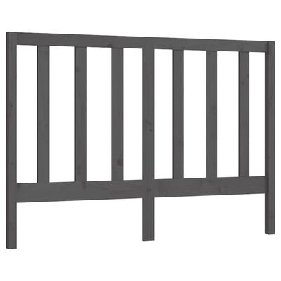 vidaXL Wezgłowie łóżka, szare, 141x4x100 cm, lite drewno sosnowe