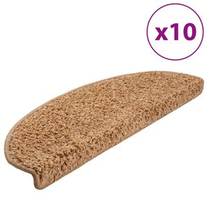 vidaXL Maty na schody 10 szt. 65x21x4 cm Beżowe p&oacute;łokrągłe duże