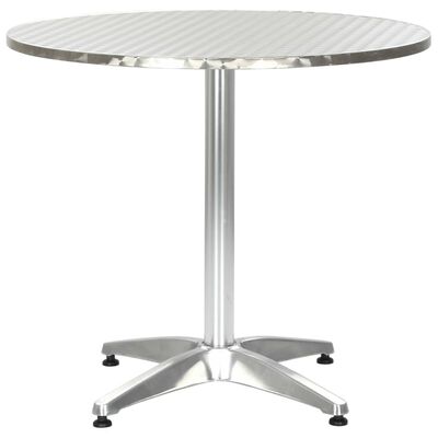 vidaXL Stół ogrodowy, srebrny, 80x70 cm, aluminiowy