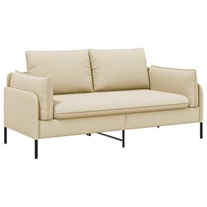 vidaXL Sofa dwuosobowa kremowy 188 x 81 x 89 cm tkanina