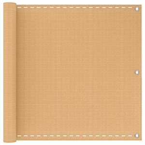 vidaXL Ekran balkonowy piaskowy 75 x 300 cm HDPE i aluminium