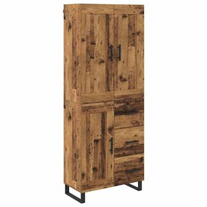 vidaXL Highboard z szufladą Stare drewno 69,5 x 34 x 180 cm
