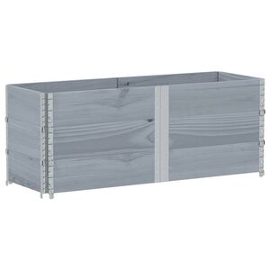 vidaXL Donica ogrodowa, szara, 150x50 cm, lite drewno sosnowe