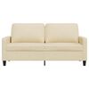 vidaXL 2-osobowa sofa, kremowa, 140 cm, tapicerowana tkaniną