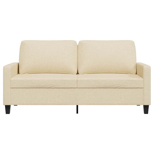 vidaXL 2-osobowa sofa, kremowa, 140 cm, tapicerowana tkaniną