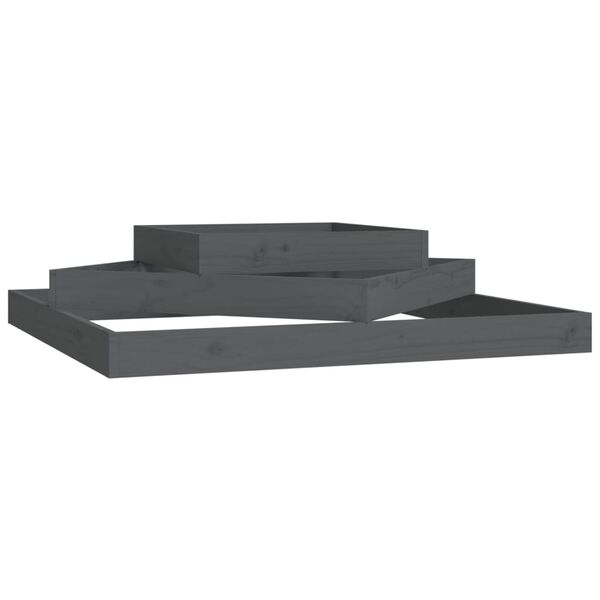 vidaXL Donica, szara, 112x112x27 cm, lite drewno sosnowe