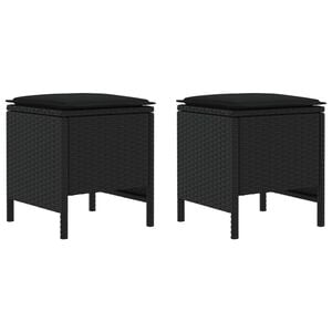 vidaXL Pufa ogrodowa 2 Sztuka Czarny 38 x 38 x 45 cm Rattan PE