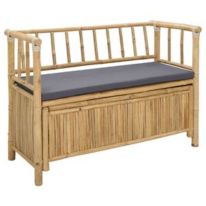 vidaXL Ławka do ogrodu i przechowywania 110 x 47 x 80 cm Bambus
