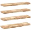 vidaXL P&oacute;łki ścienne, 4 szt., 100x20x4 cm, surowe lite drewno akacjowe