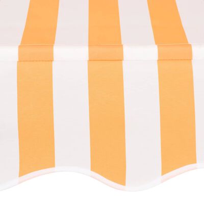 vidaXL Markiza zwijana ręcznie, 150 cm, pomarańczowo-białe pasy