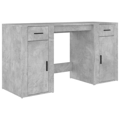 vidaXL Biurko z szafkami, szarość betonu, materiał drewnopochodny