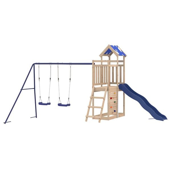 vidaXL Plac zabaw do ogrodu, lite drewno sosnowe